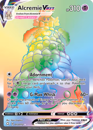 Alcremie VMAX 73/72 Pokemon card