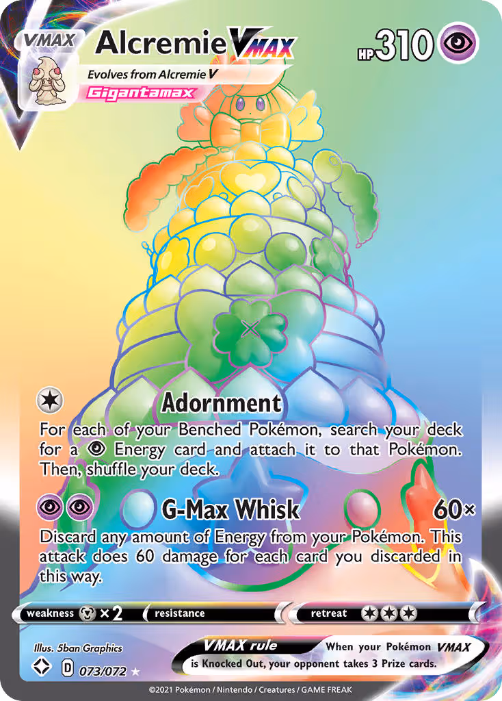 Alcremie VMAX 73/72 Pokemon card