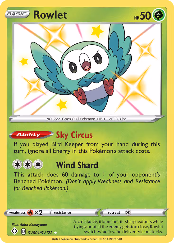 Rowlet SV001 Pokemon card