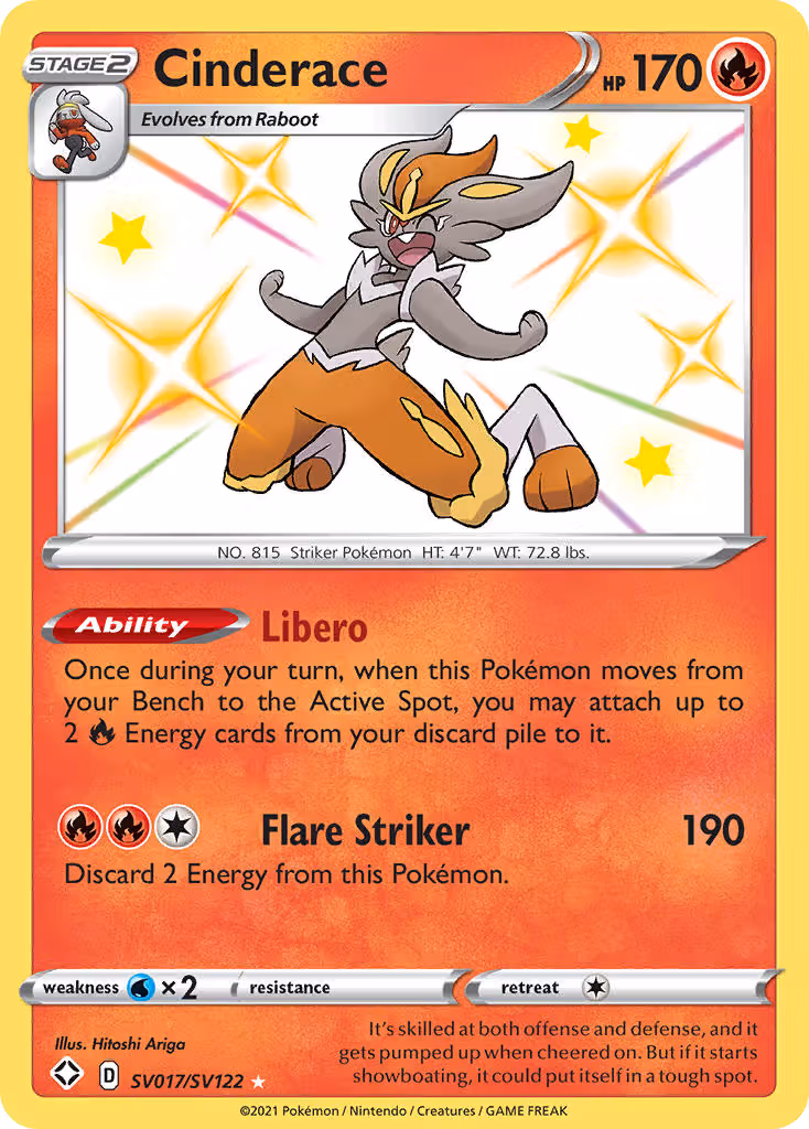 Cinderace SV017 Pokemon card