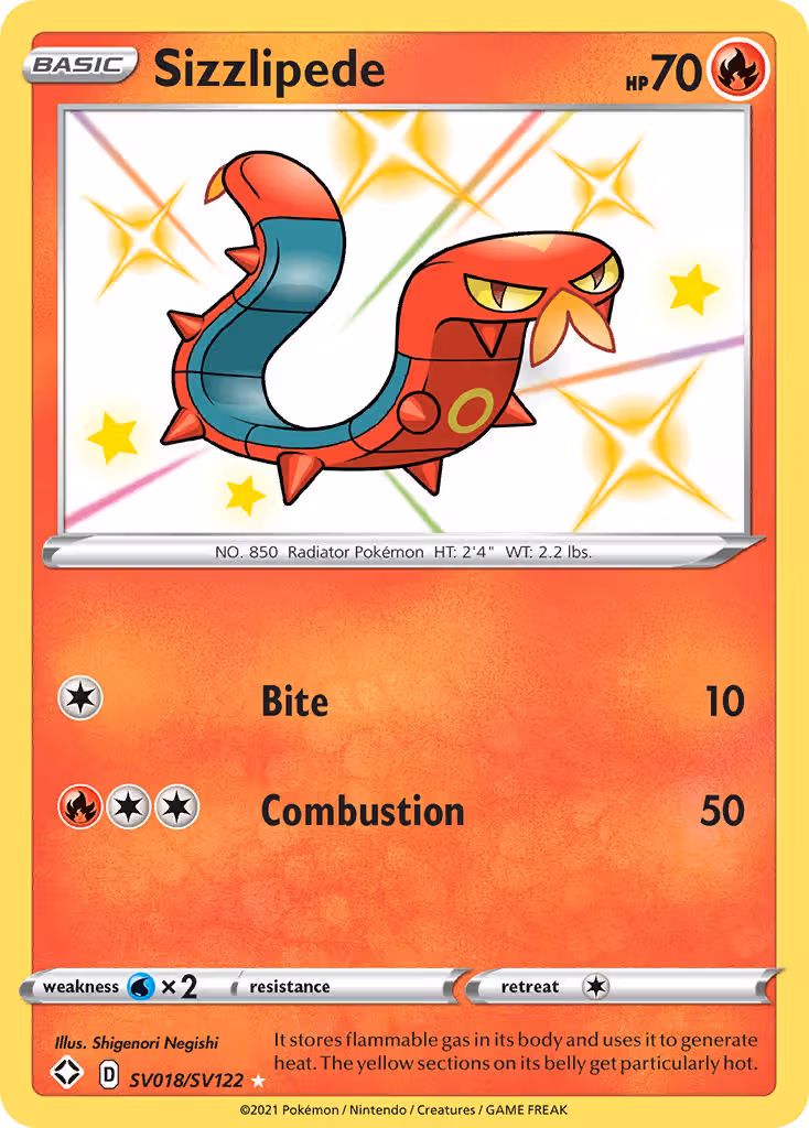 Sizzlipede SV018 Pokemon card