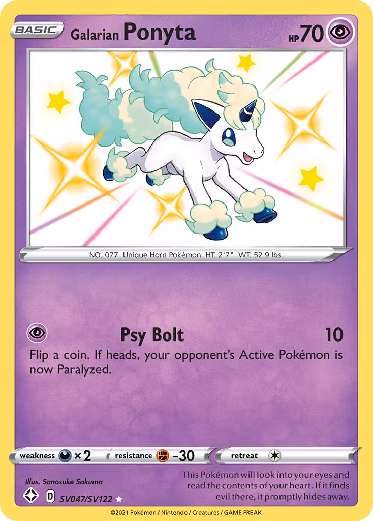 Galarian Ponyta SV047 Pokemon card