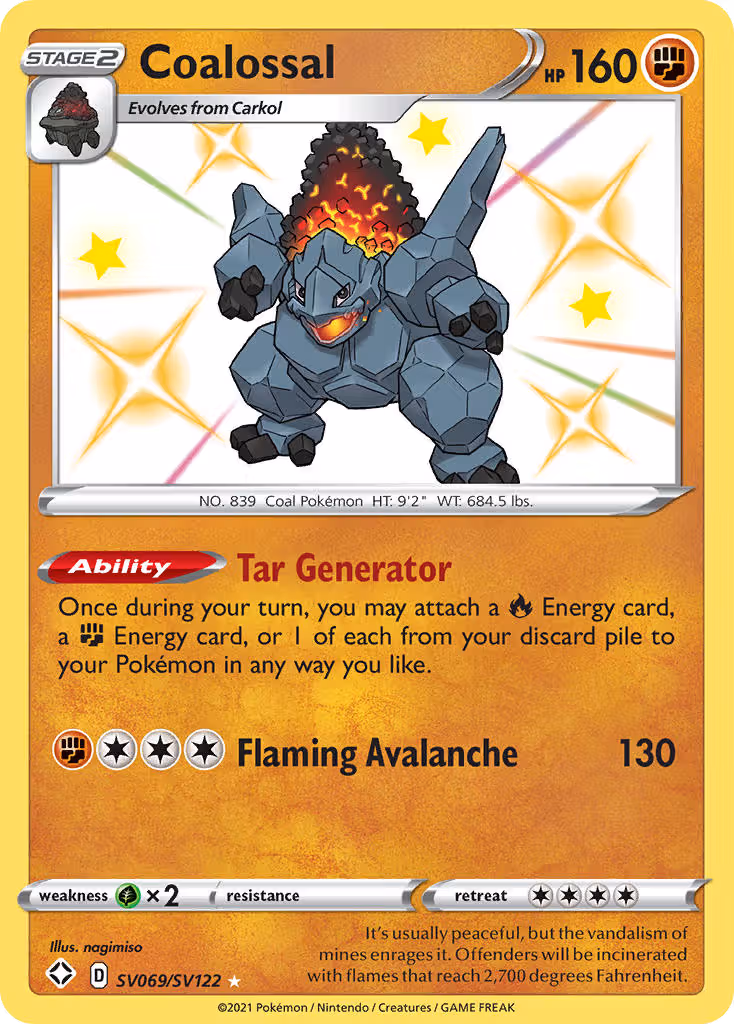 Coalossal SV069 Pokemon card