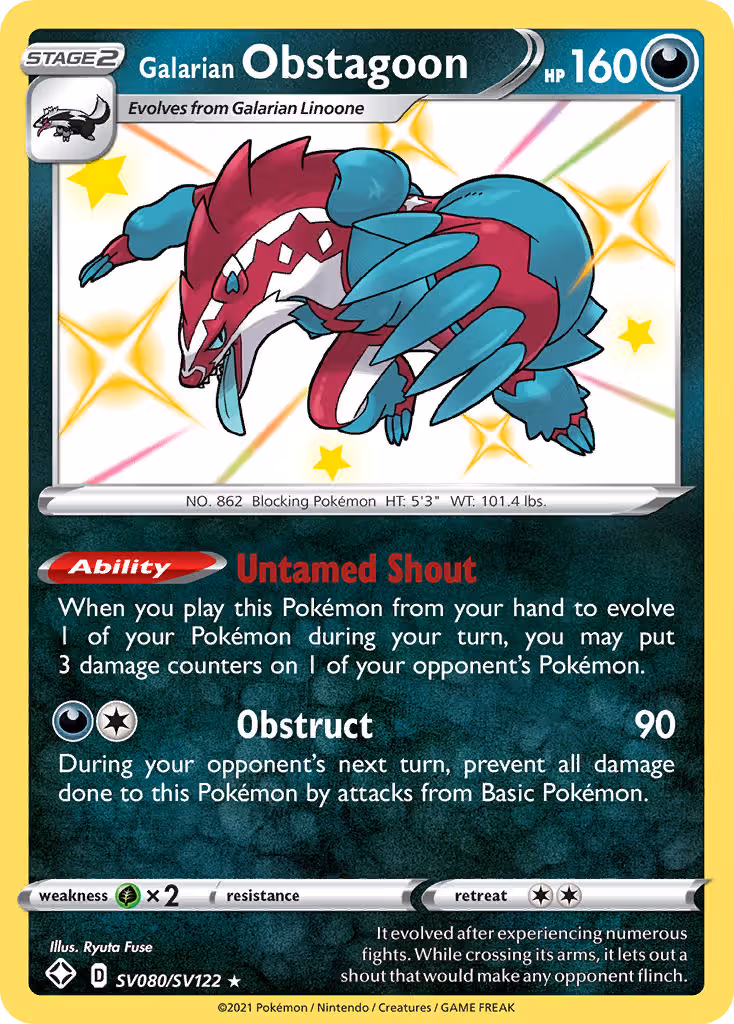 Galarian Obstagoon SV080 Pokemon card
