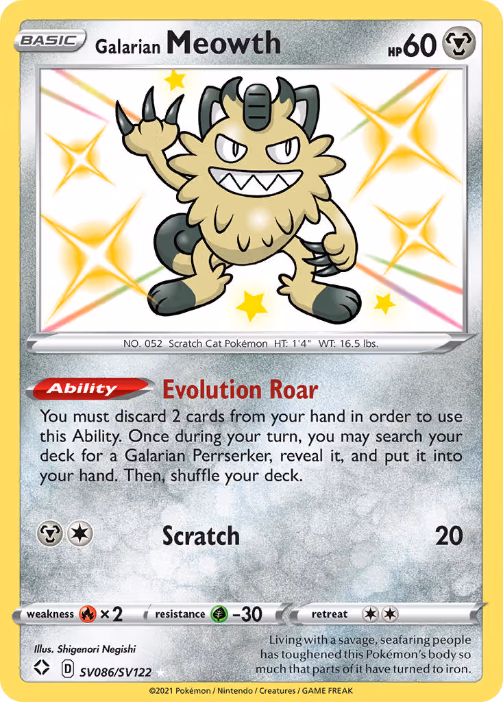 Galarian Meowth SV086 Pokemon card