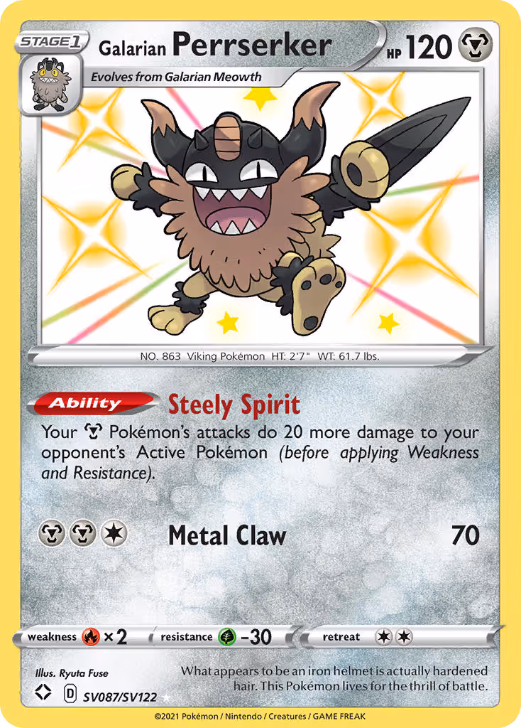 Galarian Perrserker SV087 Pokemon card