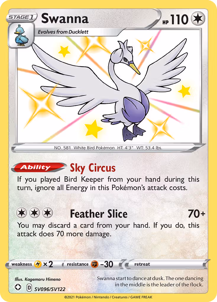 Swanna SV096 Pokemon card