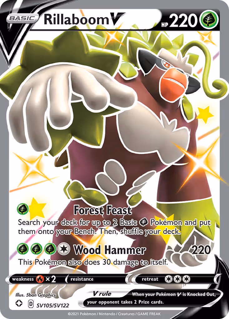 Rillaboom V SV105 Pokemon card