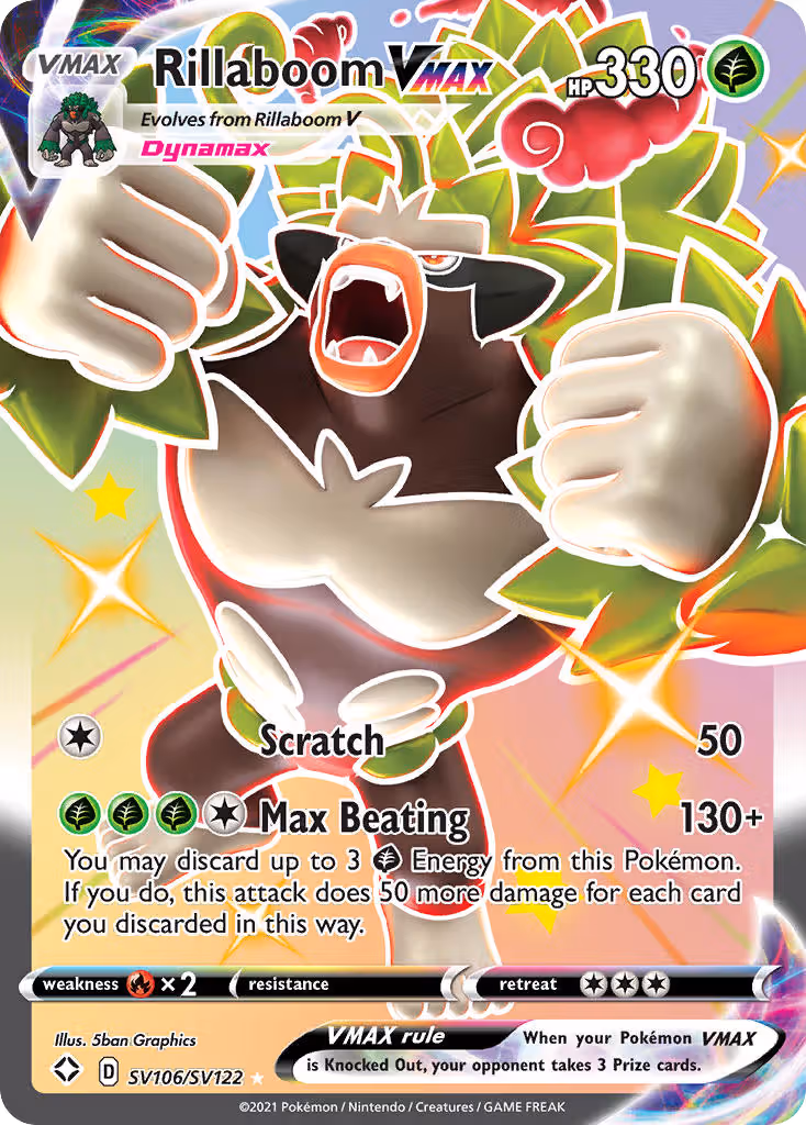 Rillaboom VMAX SV106 Pokemon card