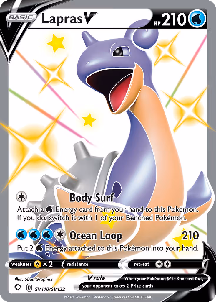 Lapras V SV110 Pokemon card