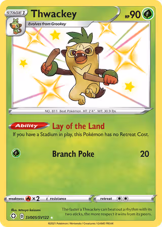 Thwackey SV005 Pokemon card