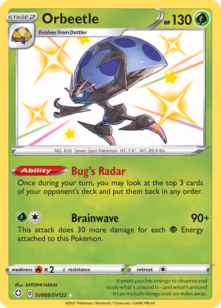 Orbeetle SV009 Pokemon card