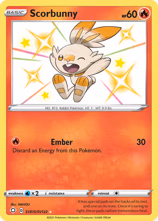 Scorbunny SV015 Pokemon card