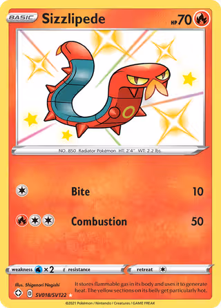 Sizzlipede SV018 Pokemon card
