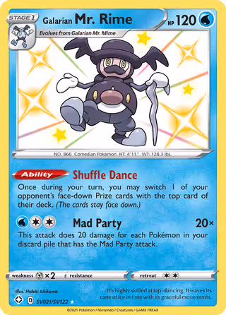 Galarian Mr. Rime SV021 Pokemon card