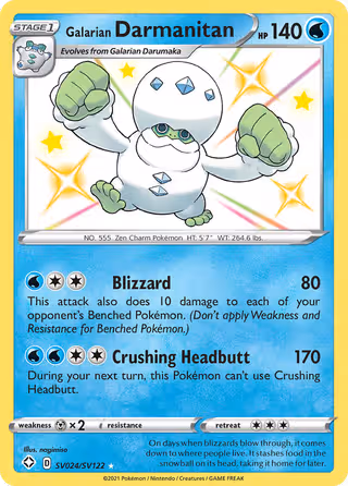 Galarian Darmanitan SV024 Pokemon card