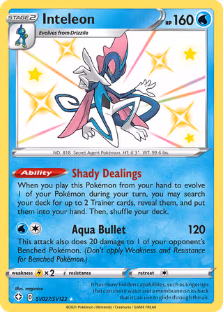 Inteleon SV027 Pokemon card