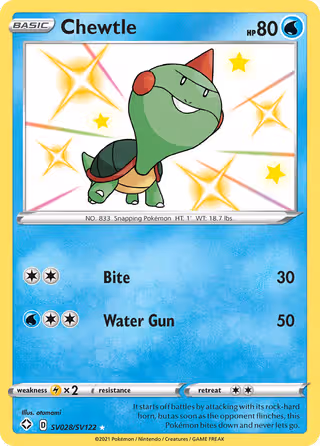 Chewtle SV028 Pokemon card