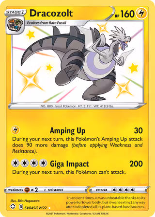 Dracozolt SV045 Pokemon card