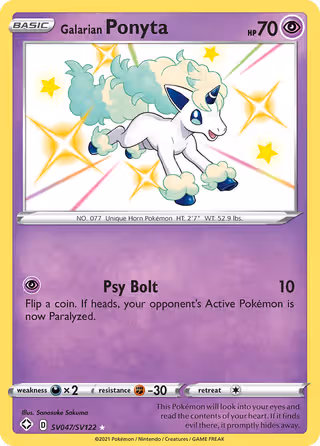 Galarian Ponyta SV047 Pokemon card
