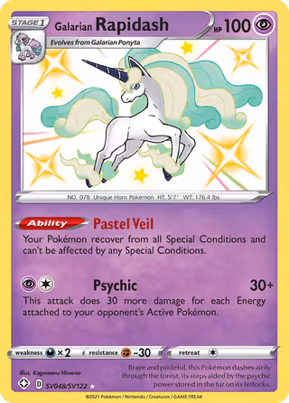Galarian Rapidash SV048 Pokemon card