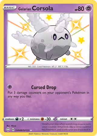 Galarian Corsola SV049 Pokemon card
