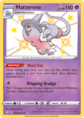Hatterene SV056 Pokemon card