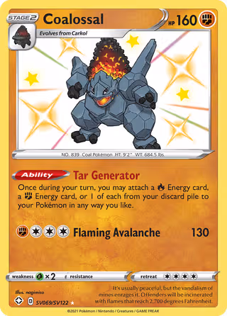 Coalossal SV069 Pokemon card