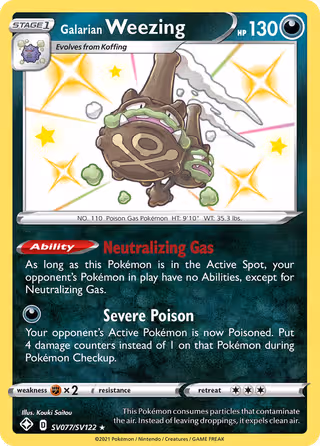 Galarian Weezing SV077 Pokemon card