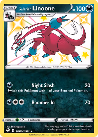 Galarian Linoone SV079 Pokemon card