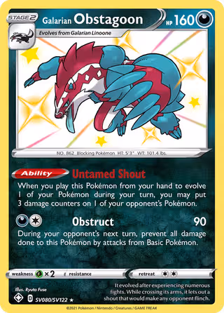 Galarian Obstagoon SV080 Pokemon card