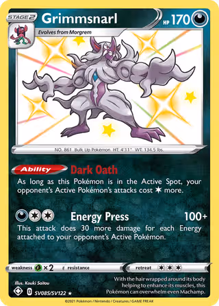 Grimmsnarl SV085 Pokemon card
