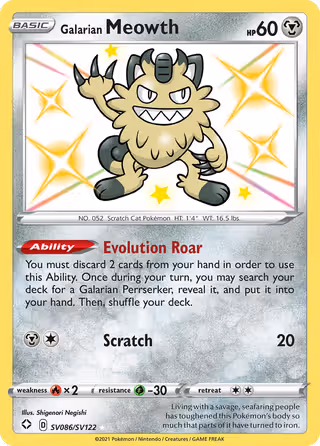 Galarian Meowth SV086 Pokemon card