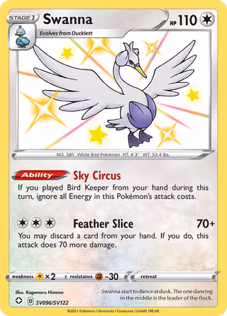Swanna SV096 Pokemon card