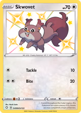 Skwovet SV099 Pokemon card