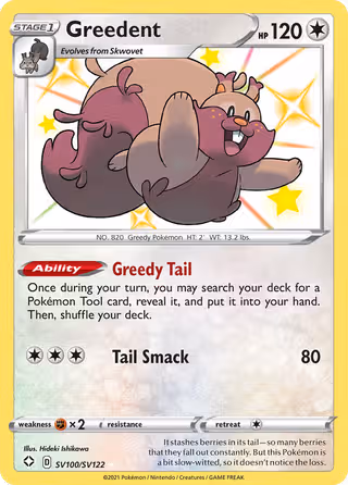 Greedent SV100 Pokemon card