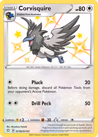 Corvisquire SV102 Pokemon card