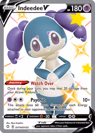 Indeedee V SV114 Pokemon card