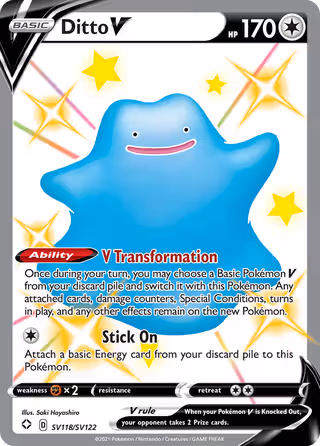 Ditto V SV118 Pokemon card