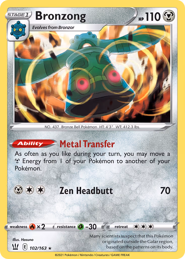 Bronzong 102/163 Pokemon card