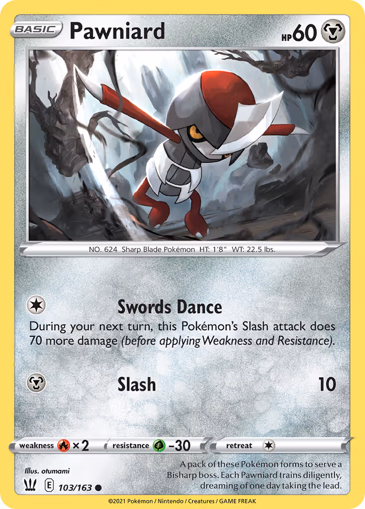Pawniard 103/163 Pokemon card
