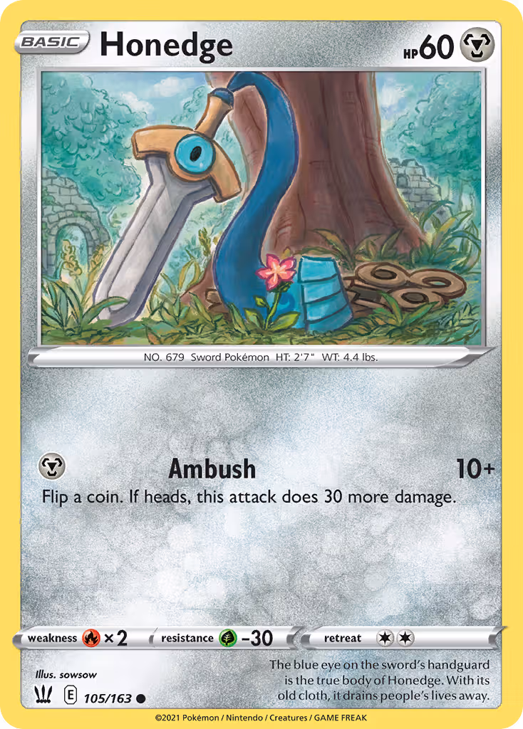 Honedge 105/163 Pokemon card