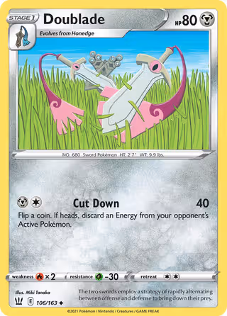 Doublade 106/163 Pokemon card