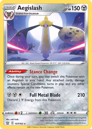 Aegislash 107/163 Pokemon card