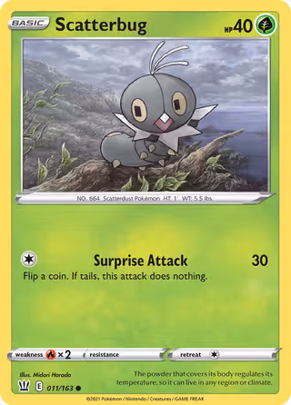 Scatterbug 11/163 Pokemon card