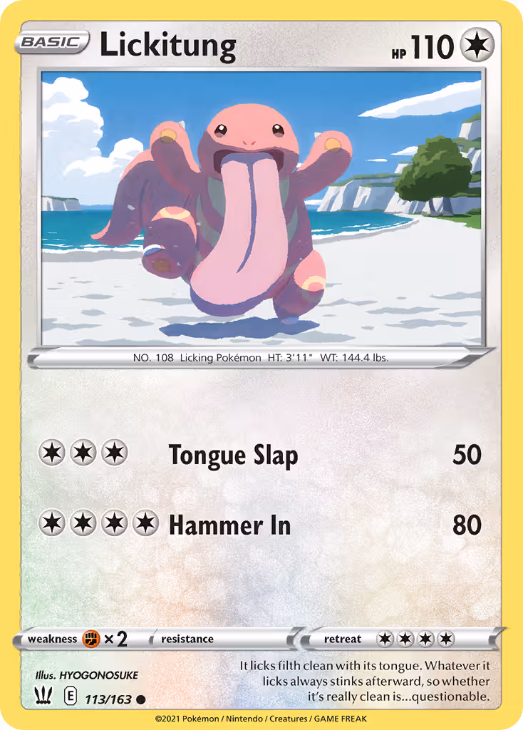 Lickitung 113/163 Pokemon card