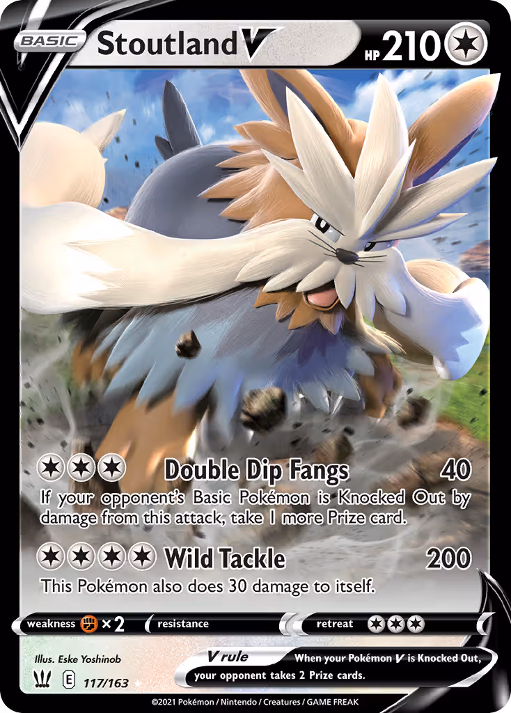 Stoutland V 117/163 Pokemon card