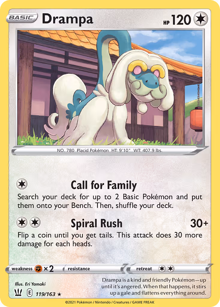 Drampa 119/163 Pokemon card