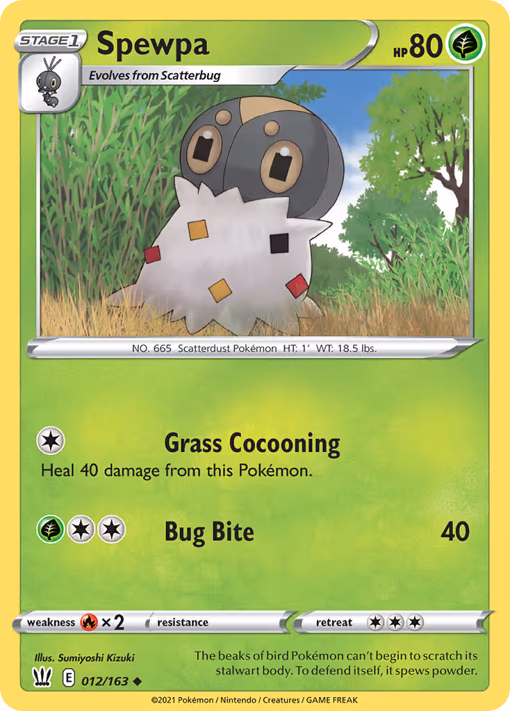 Spewpa 12/163 Pokemon card