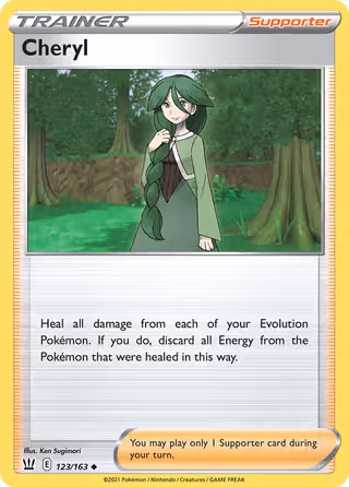 Cheryl 123/163 Pokemon card